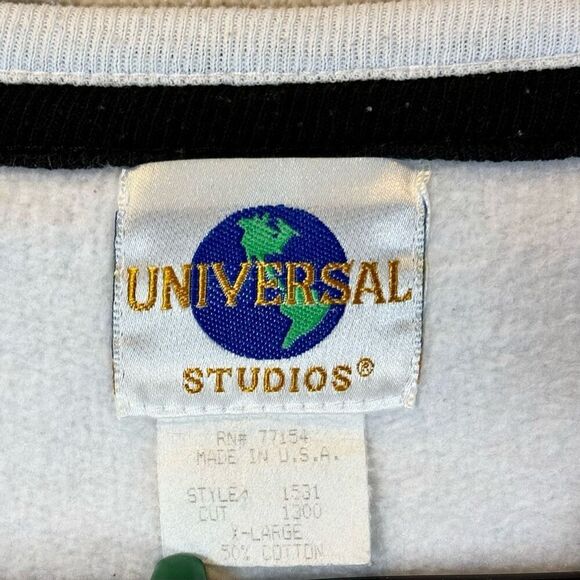 Vintage Universal Studios Crewneck White Sweatshirt Made in USA Unisex XL - Picture 5 of 9